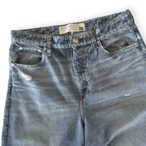 rag & bone • Miramar Andi Ankle Sweatpant Denim Light Blue Wide Leg - Picture 5 of 10